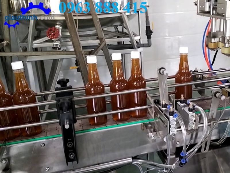 TEST máy chiết rót mật ong tự động