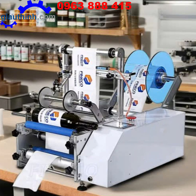 Máy dán nhãn decal chai tròn giá rẻ