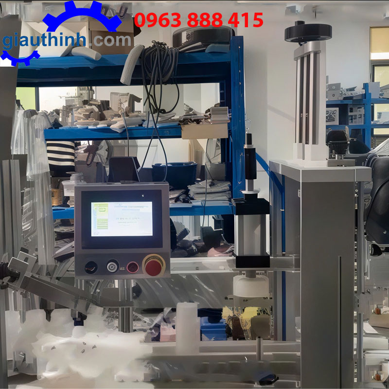 Máy cấp nắp và đóng nắp chai