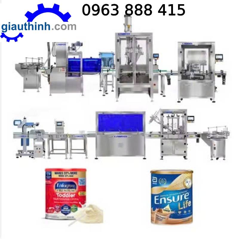 Dây chuyền chiết rót lon sữa bột