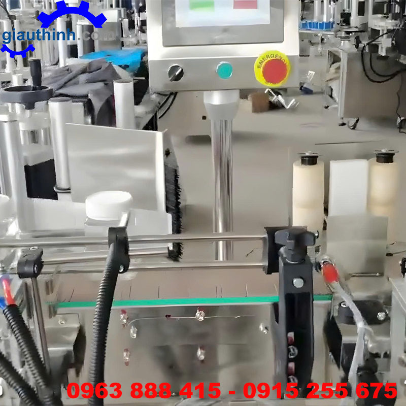 Máy dán nhãn decal chai 3 mặt